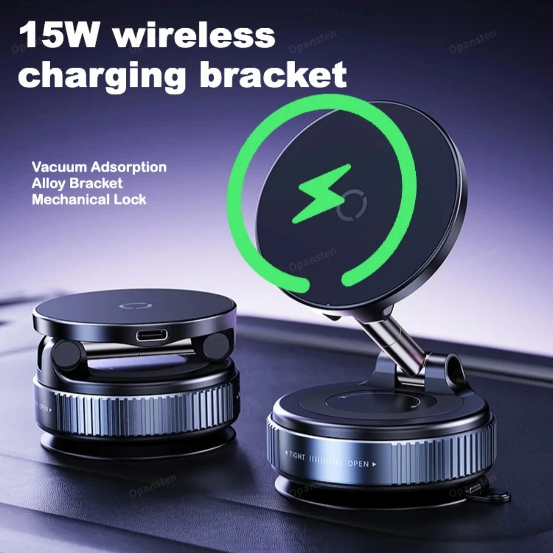 Super Strong Magnetic Car Wireless Charger Holder 360° Rotation with Vacuum Suction Cup Fast Charging for iPhone 12-16 Series