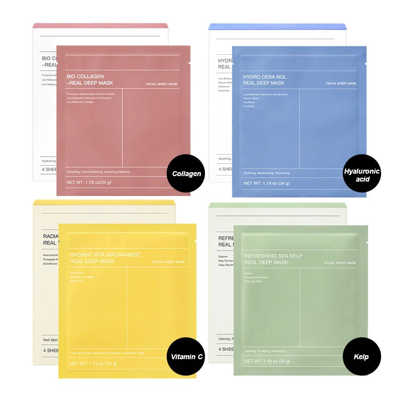 Korean Collagen Face Mask Deep Hydration & Pore Shrinking Skin Repair & Whitening Mask Refreshing Unisex Charm Mask For All Skin