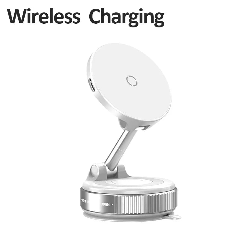 Super Strong Magnetic Car Wireless Charger Holder 360° Rotation with Vacuum Suction Cup Fast Charging for iPhone 12-16 Series