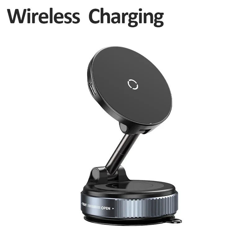 Super Strong Magnetic Car Wireless Charger Holder 360° Rotation with Vacuum Suction Cup Fast Charging for iPhone 12-16 Series