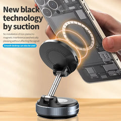 Super Strong Magnetic Car Wireless Charger Holder 360° Rotation with Vacuum Suction Cup Fast Charging for iPhone 12-16 Series